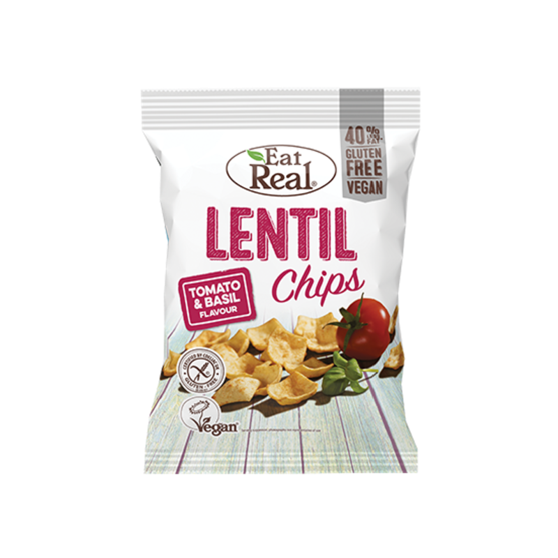 EAT REAL Lentil Tomato & Basil Chips 40g - Longdan Online Supermarket