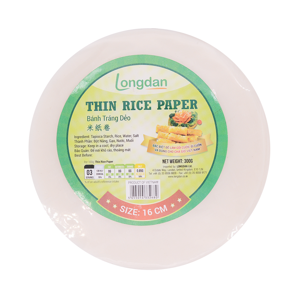 Longdan Brown Rice Paper 22cm 500g - Tuk Tuk Mart