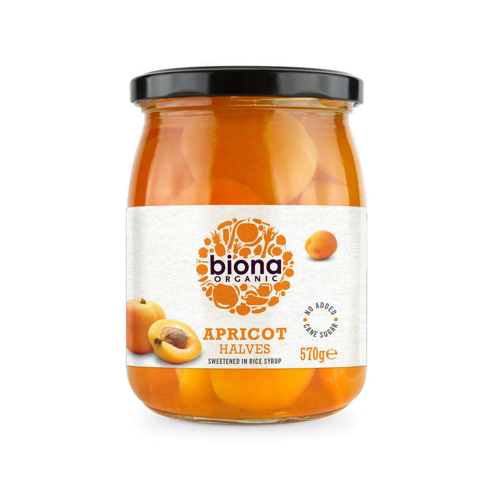 BIONA Organic Apricot Halves In Rice Syrup 570g - Longdan Online Supermarket