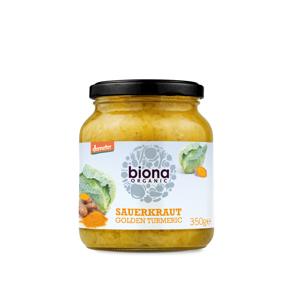 BIONA Organic Sauerkraut Golden Turmeric Demeter  350g - Longdan Online Supermarket