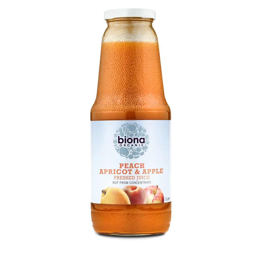 BIONA Organic Peach ,Apricot & Apple Juice - Pressed 1lt - Longdan Online Supermarket