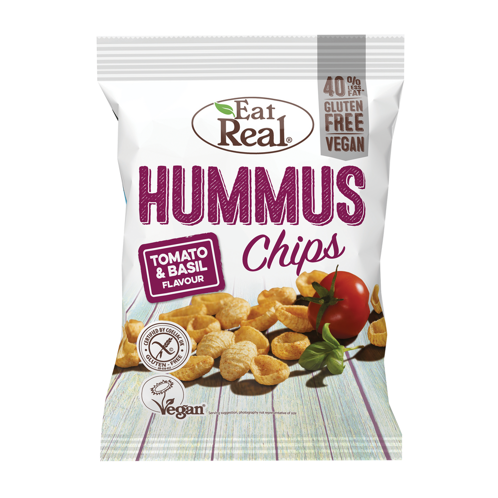 EAT REAL Hummus Tomato & Basil Chips 45g - Longdan Online Supermarket