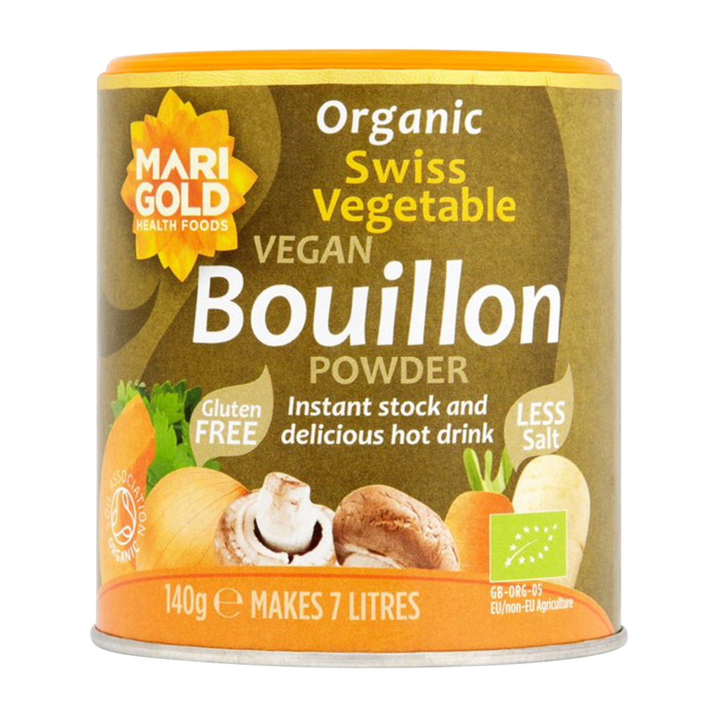Marigold ORG Less Salt Bouillon Grey Vegan GF 140g - Longdan Online Supermarket