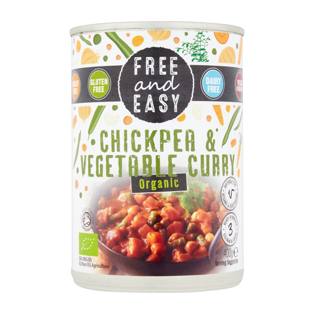 Free and Easy ORG Chickpea & Veg Curry 400g - Longdan Online Supermarket